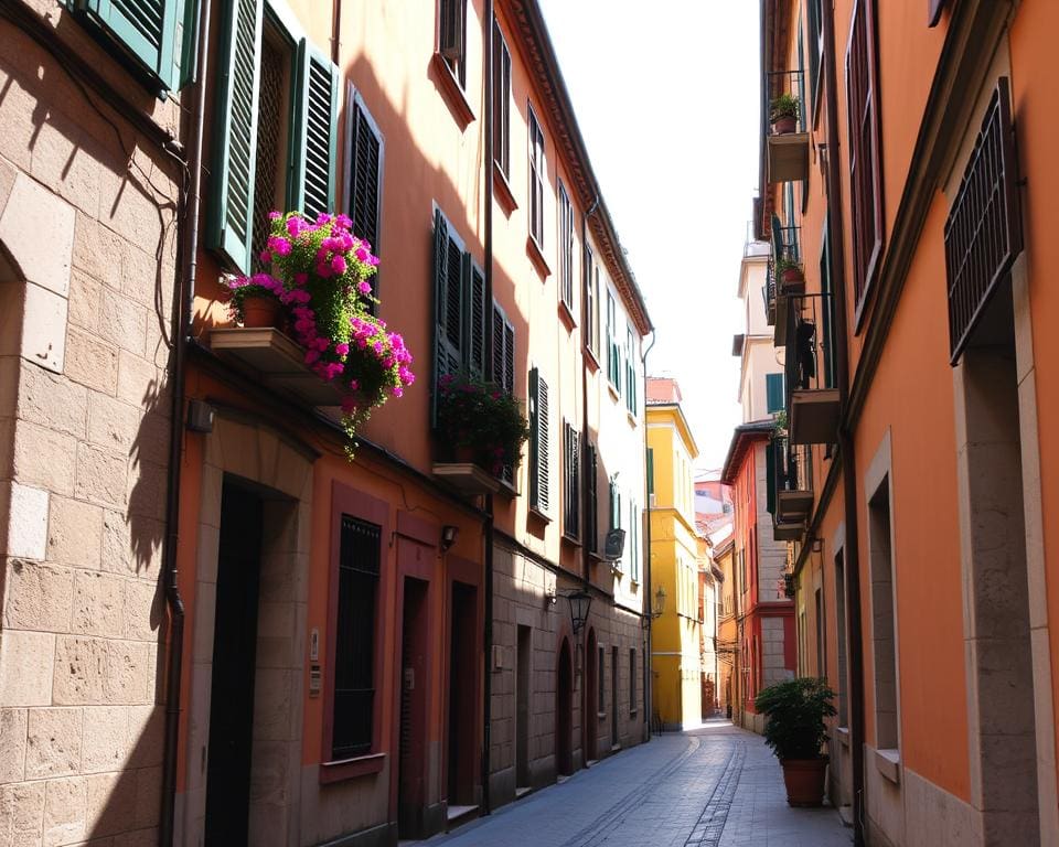 Historische Gassen in Genua, Italien