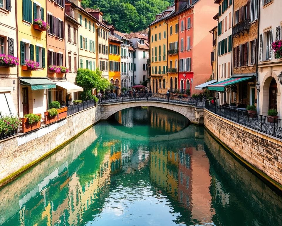 Historische Kanäle in Annecy, Frankreich