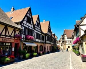 Mittelalterliche Gassen in Rothenburg ob der Tauber, Deutschland