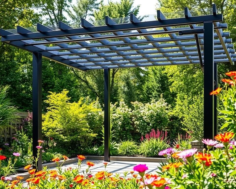 Pergola aus Metall für moderne Gartengestaltung