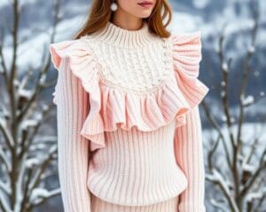 Pullover mit Volants: Feminine Mode für kalte Tage