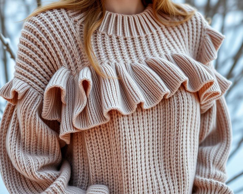 Pullover mit Volants für kalte Tage