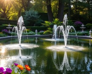 Teiche mit Wasserspielen: Elegante und beruhigende Gartenakzente