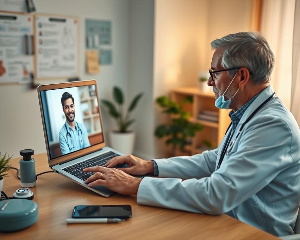 Ärzte in der Telemedizin erreichen Patienten durch Fernbehandlung