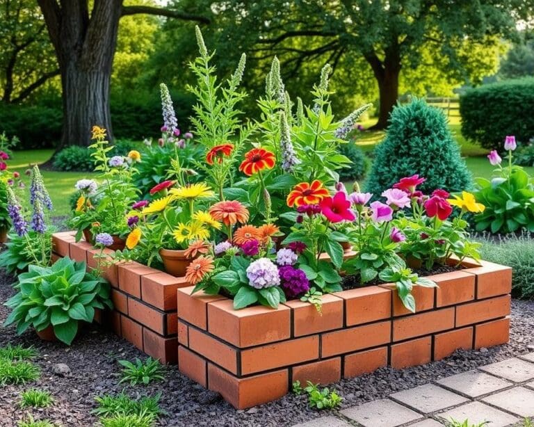 DIY-Blumenkästen aus Tonziegeln für rustikale Gartendeko