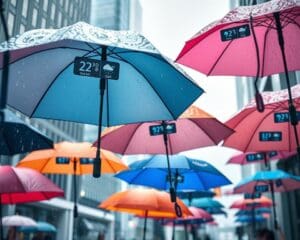 Intelligente Regenschirme mit Wetteranzeige