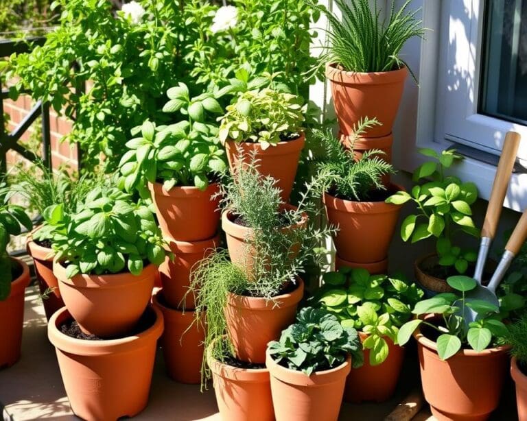 Kräutertürme aus Ton für Balkon und Terrasse: Platzsparende Lösungen