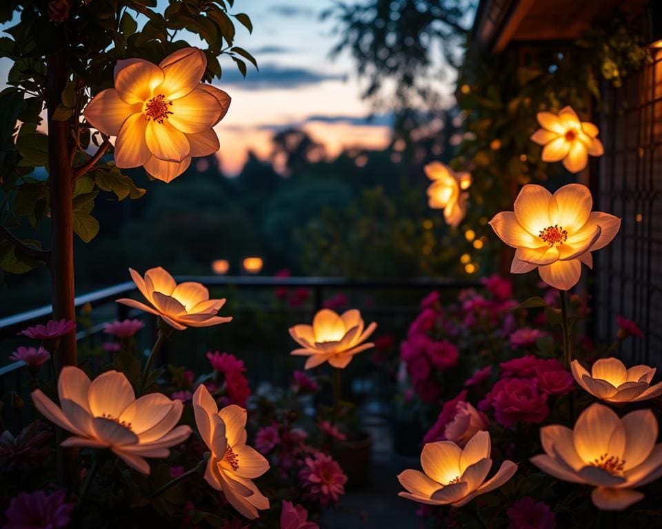 Lichter in Blütenform: Romantische Akzente für Garten und Balkon