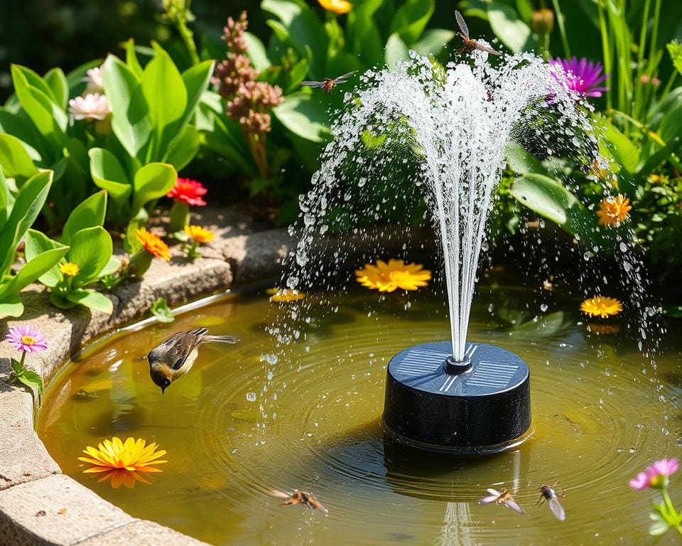 Solarbetriebene Springbrunnen für kleine Teiche