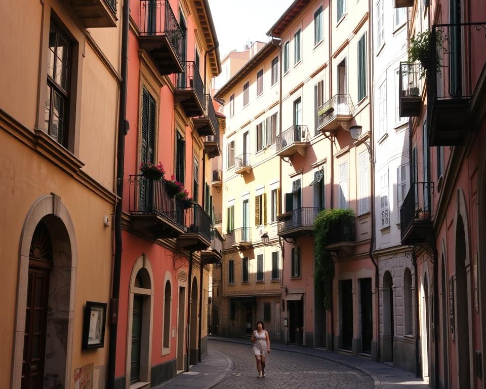 Historische Gassen in Genua, Italien