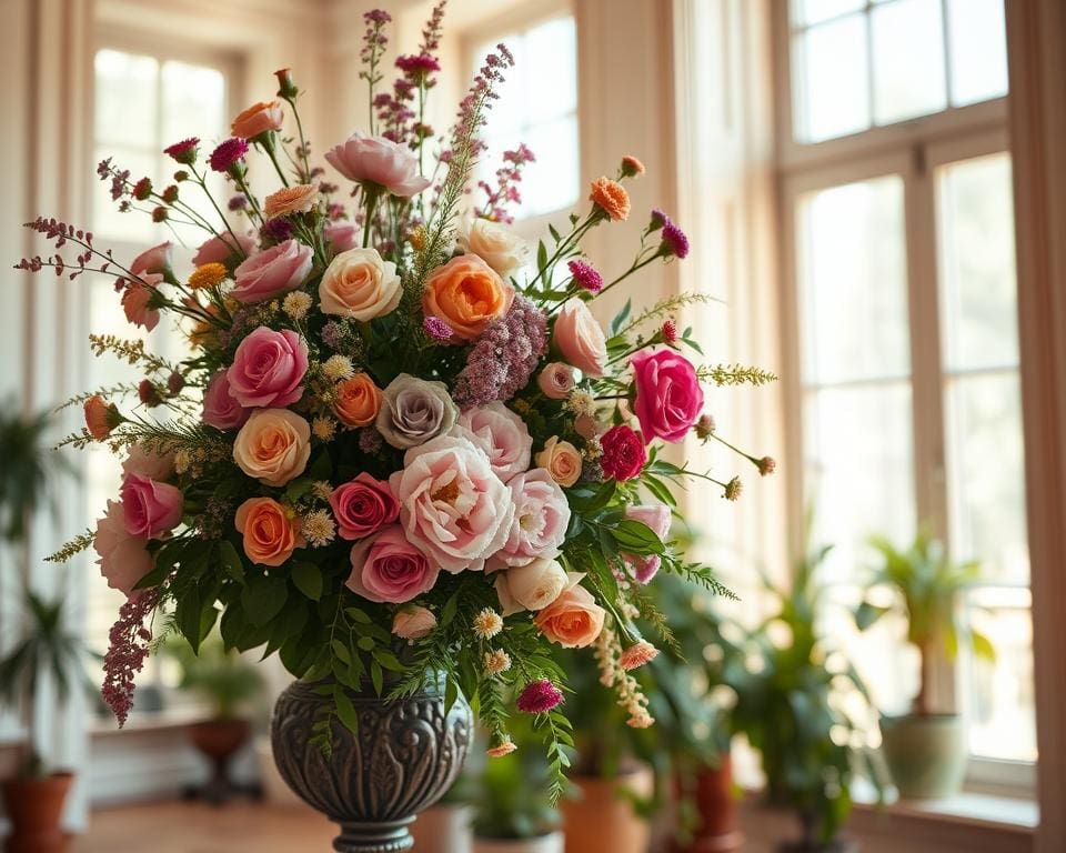 Dekoration mit Pflanzen und Blumen