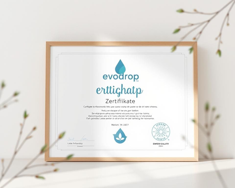 Welche Zertifikate liegen fuer Evodrop vor?