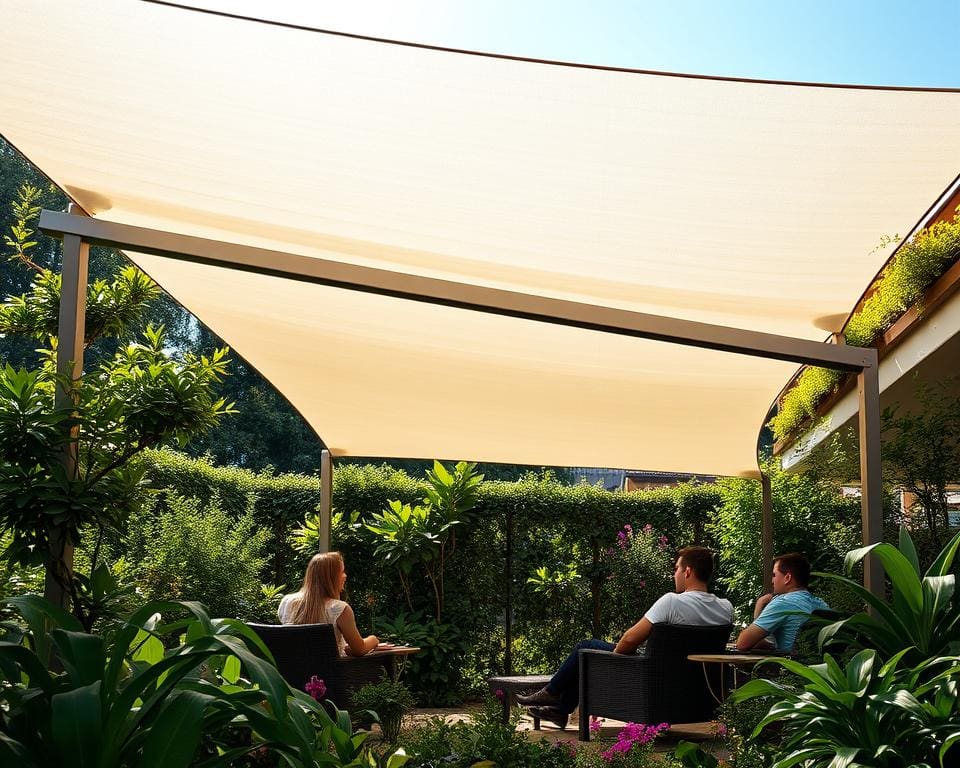 Warum schuetzt ein Sonnensegel Pflanzen und Menschen?