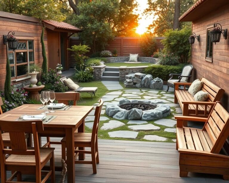 Wie kombiniert man Holz und Stein im Außenbereich?