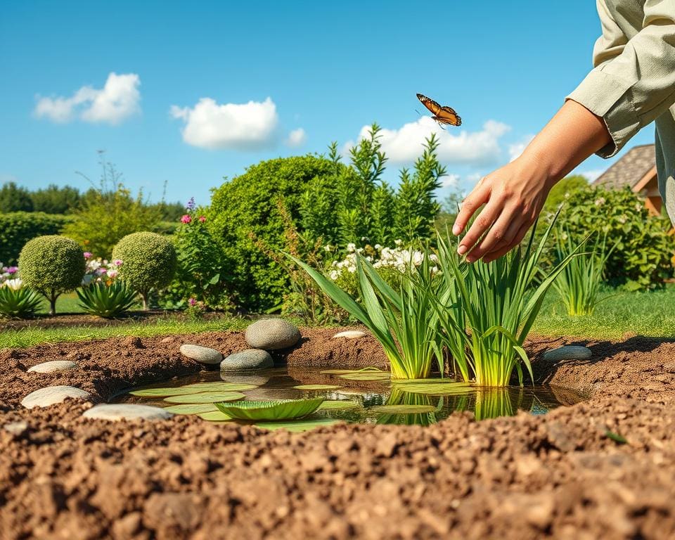 Wie legt man einen Naturteich im Garten an?