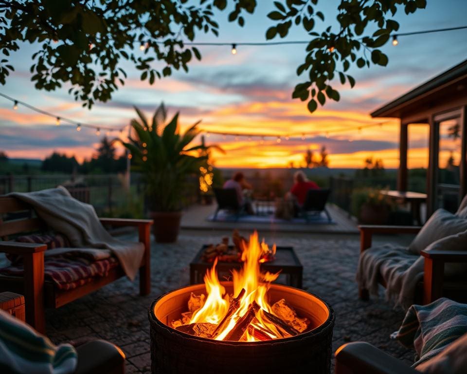 Wie nutzt man einen Feuerkorb für lange Abende?